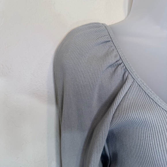 ZARA | Ribbed Puff Long Sleeve Shirt Crop Top - Picture 8 of 14